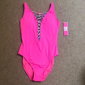 Lily Pulitzer Isle Lattice One Piece Swim Size 8